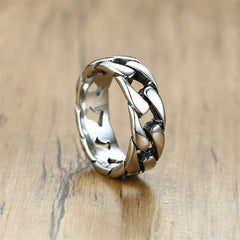 Graceful Grace: The Stylish Steel Ring Cuban link