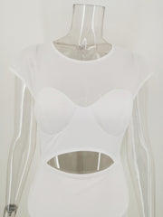 Sexy See through white Mesh summer Dress women vintage Night club corset party dress bodycon evening prom dresses vestidos 2022