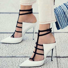 High Heel Elegant Pointed Toe Strappy Stiletto Gladiator Pumps sandals