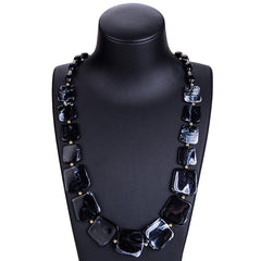 Ahmed New Maxi Statement Long Beads Necklaces Collier Fashion Spring Acrylic Geometric Pendant Collar Necklace for Women