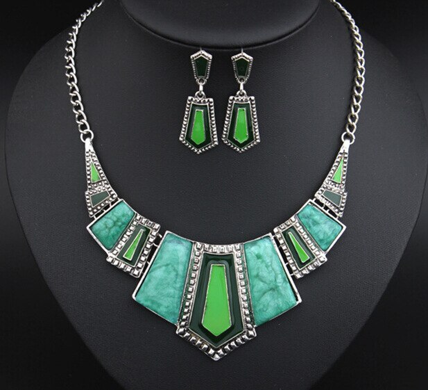 Opaline Crystal Drip Necklace & Earring Set