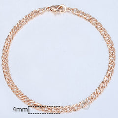 Rose Gold Color Link Chain Copper Bracelets