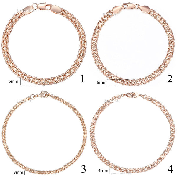 Roseline Rose-Gold Link Chain Bracelet Collection