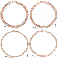 Rose Gold Color Link Chain Copper Bracelets