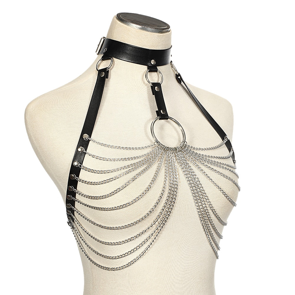 Morwenna Gothic Metal Body Harness One-piece