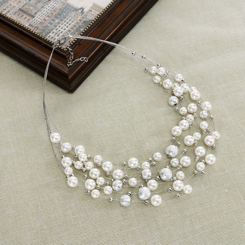 Giselle Layered Pearl Chain Necklace
