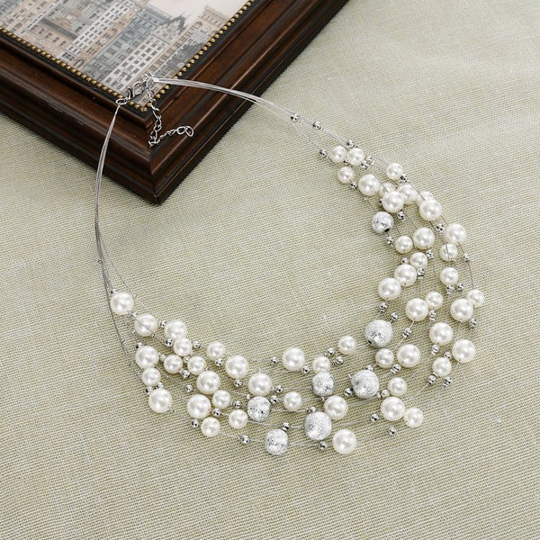 Giselle Layered Pearl Chain Necklace