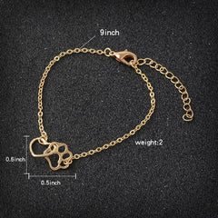 Dog Charm Bracelet Dog Paw Bracelet Personalized Initial Charm Dog Jewelry Gift for Pet Lover Animal Lover Gift