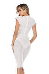 Sexy See through white Mesh summer Dress women vintage Night club corset party dress bodycon evening prom dresses vestidos 2022