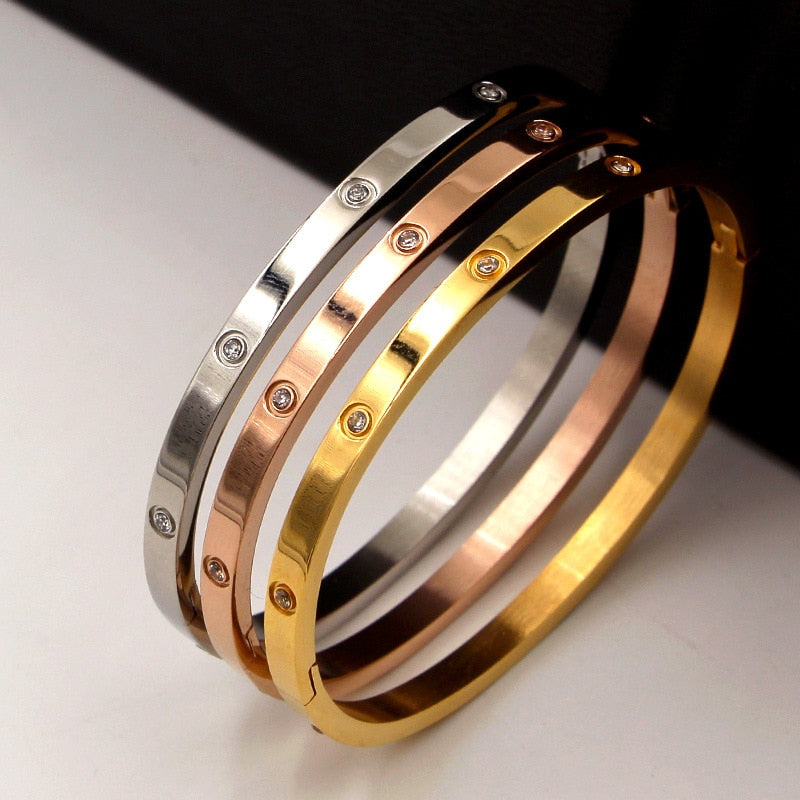 Ysolde Stainless Steel Open Bangle Collection