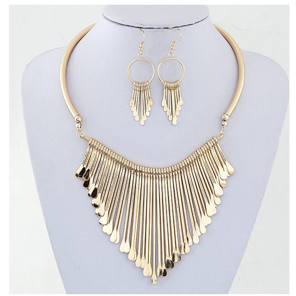 Valencia Geometric Tassel Jewelry Set