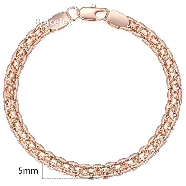 Roseline Rose-Gold Link Chain Bracelet Collection