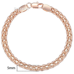 Rose Gold Color Link Chain Copper Bracelets