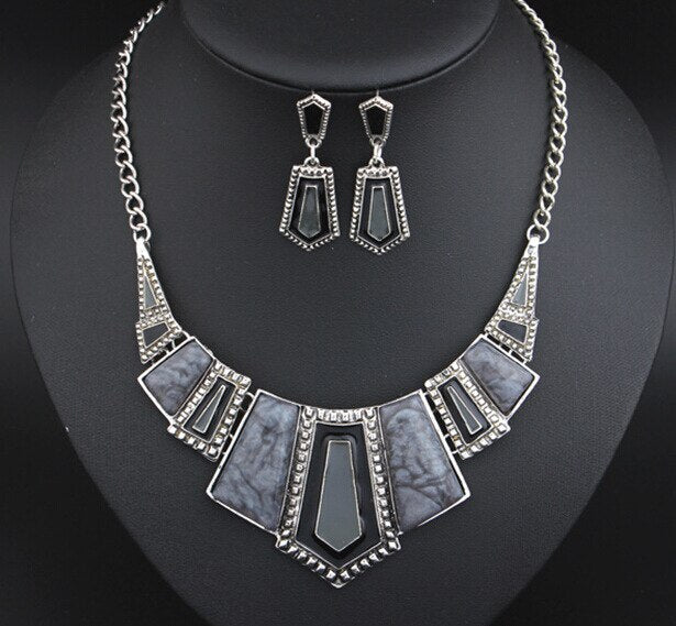 Opaline Crystal Drip Necklace & Earring Set