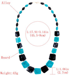 Ahmed New Maxi Statement Long Beads Necklaces Collier Fashion Spring Acrylic Geometric Pendant Collar Necklace for Women