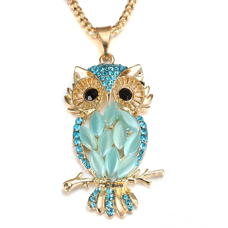 MODKISR Hollow Golden Zircon Lady pendant Box Owl Aromatherapy Locket Essential Oil Diffuser Magnetic Opening Necklace Jewelery Main image