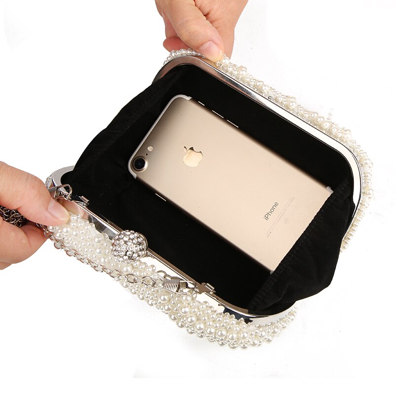 Pearl Clutch Bags Women Purse Ladies white Hand Bags Evening Bags for Party Wedding black Shoulder Bag Bolsa Feminina Secondary image
