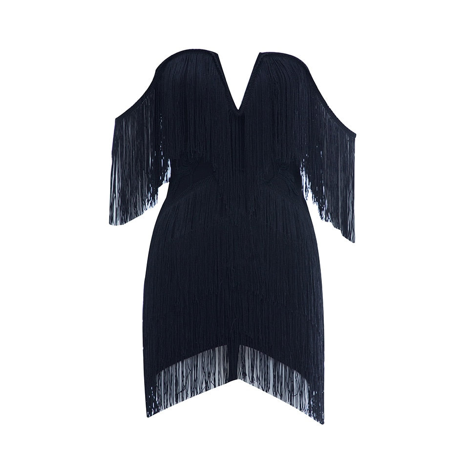 Sexy V Neck Off Shoulder Mini Dress
