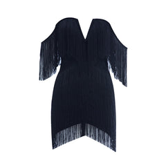 Sexy V Neck Off Shoulder Mini Dress