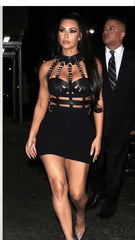 Women Summer Fashion Sexy Hollow Out Eyelet Sequined Cut Out Black Red White Bandage Dress 2021 Elegant Evening Party Dress
