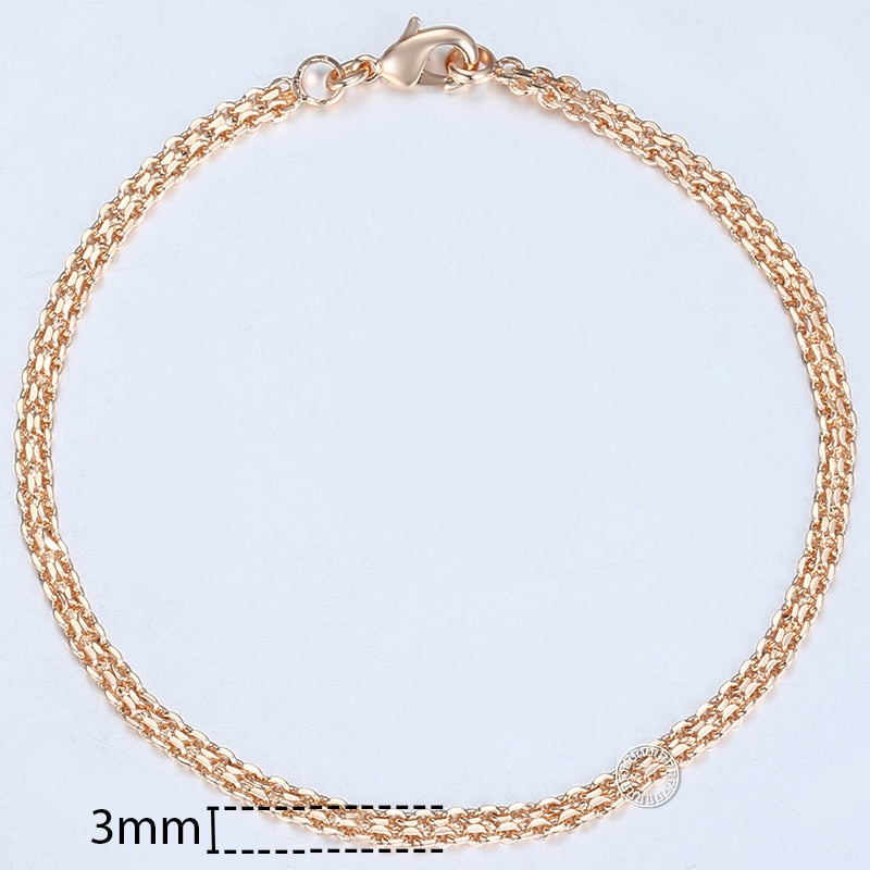 Rose Gold Color Link Chain Copper Bracelets