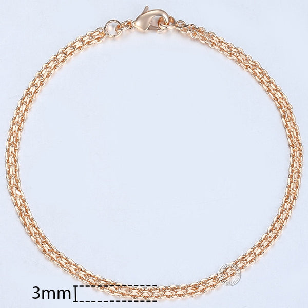 Roseline Rose-Gold Link Chain Bracelet Collection