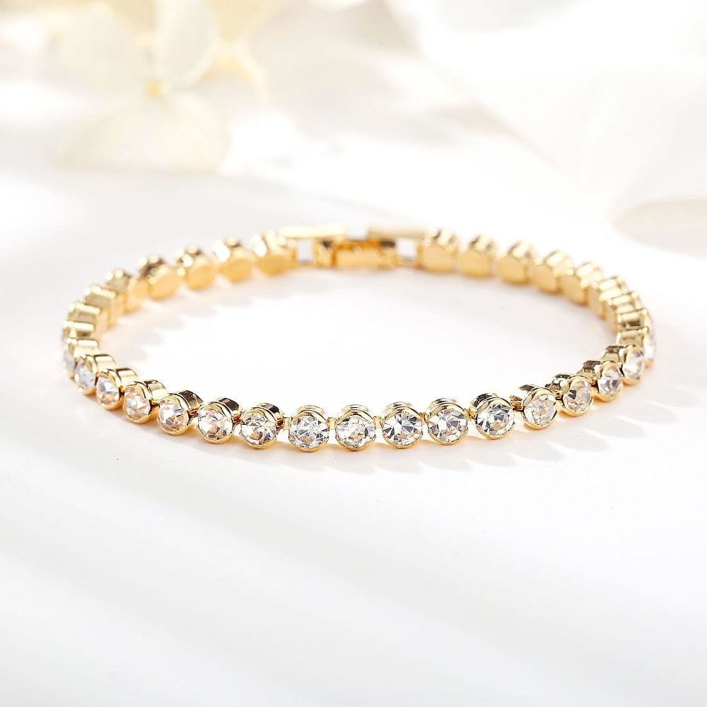 Luxury Crystal Roman Chain Bracelets Bangles
