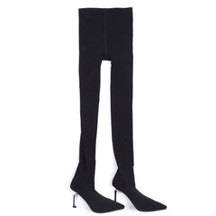 Janna Over The Knee Boots Elastic Pantyhose Thigh High Slim Boots