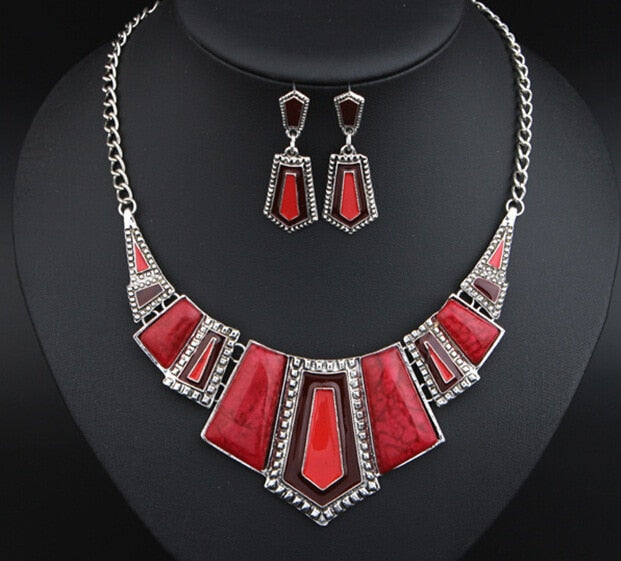 Opaline Crystal Drip Necklace & Earring Set