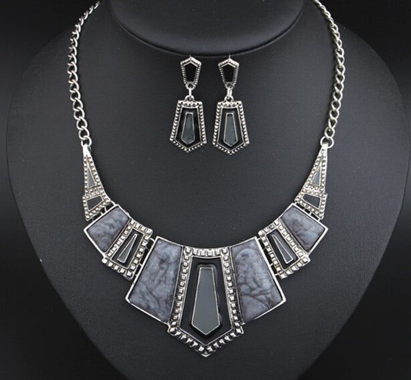 Opaline Crystal Drip Necklace & Earring Set