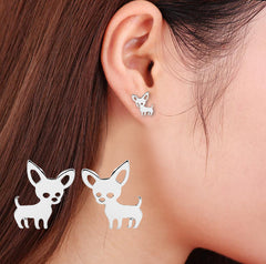 Chihuahua Stainless Steel Earrings