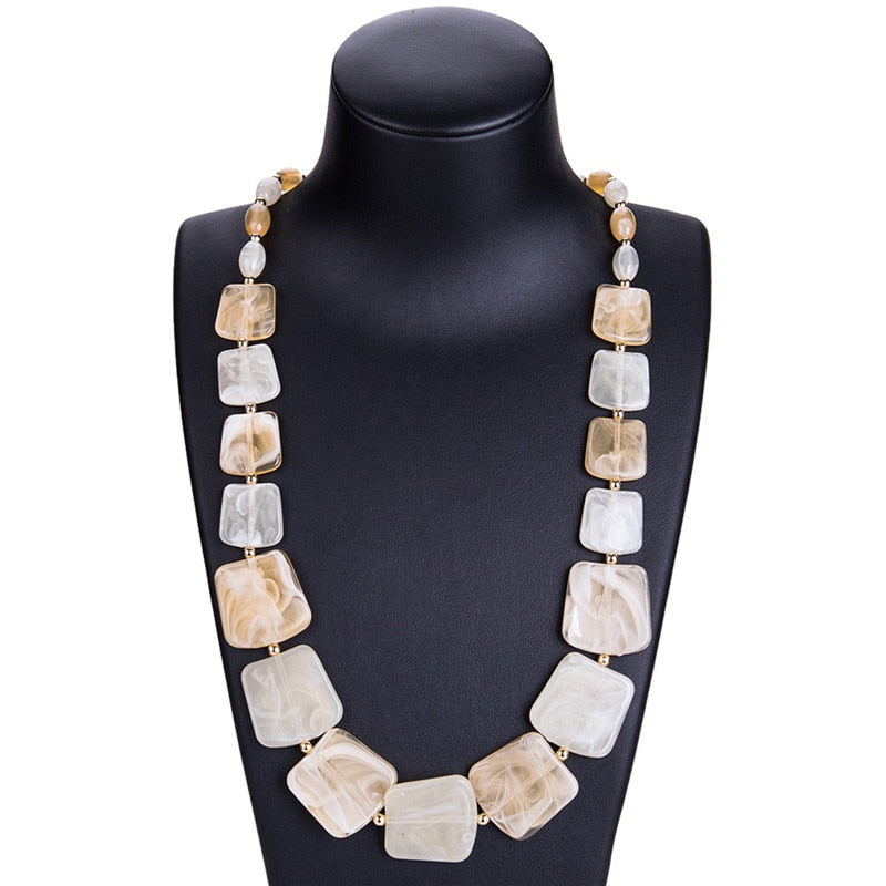 Maribel Geometric Bead Pendant Necklace