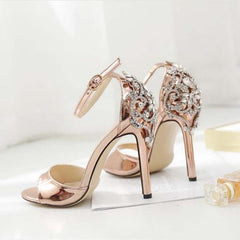 bling bling sandals Women Sandals diamond heels Rhinestone Stiletto Sexy Crystal Pumps Thin Heels Shoes Summer Party Dress Shoes