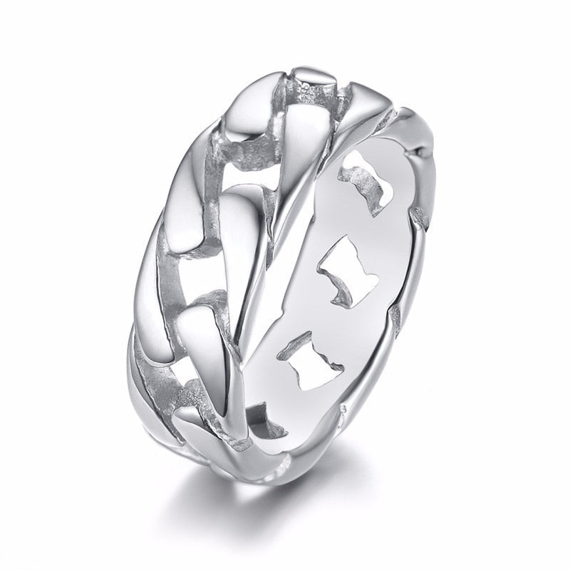Graceful Grace: The Stylish Steel Ring Cuban link