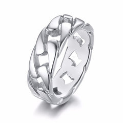Graceful Grace: The Stylish Steel Ring Cuban link