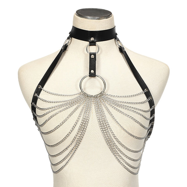 Morwenna Gothic Metal Body Harness One-piece