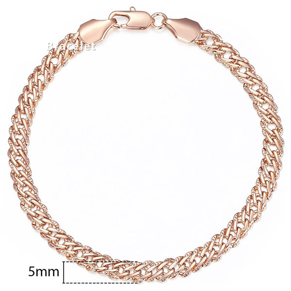 Roseline Rose-Gold Link Chain Bracelet Collection