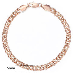 Rose Gold Color Link Chain Copper Bracelets
