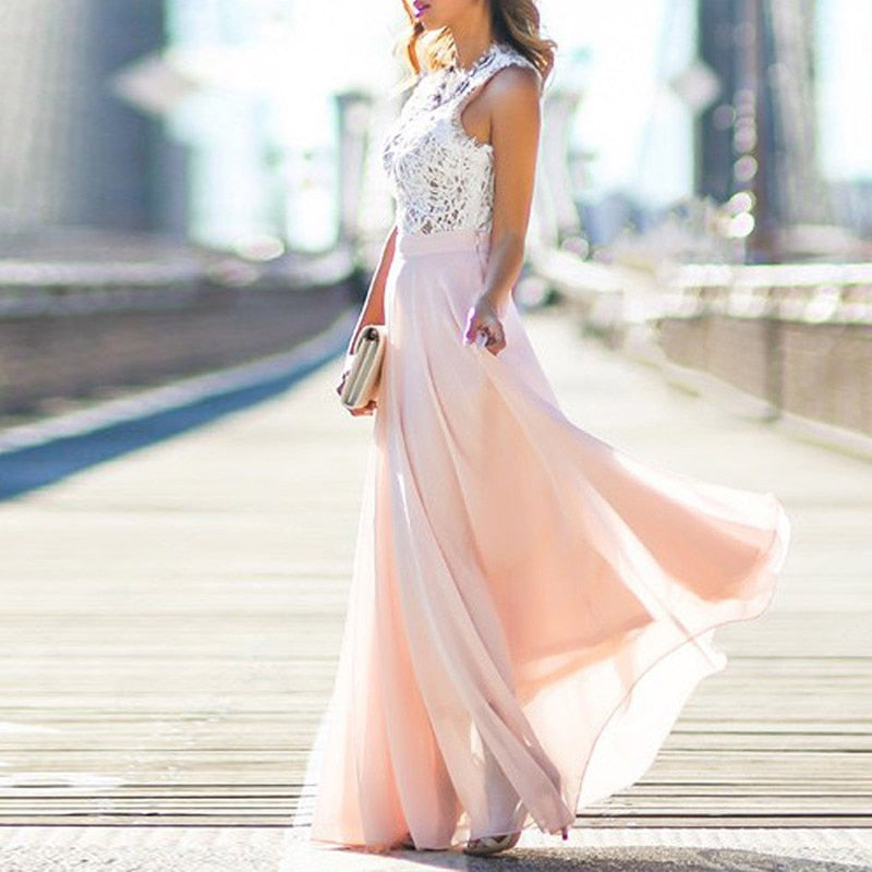 Hollow Out Beach Dress Womens Boho Sleeveless Maxi Dress Party dresses