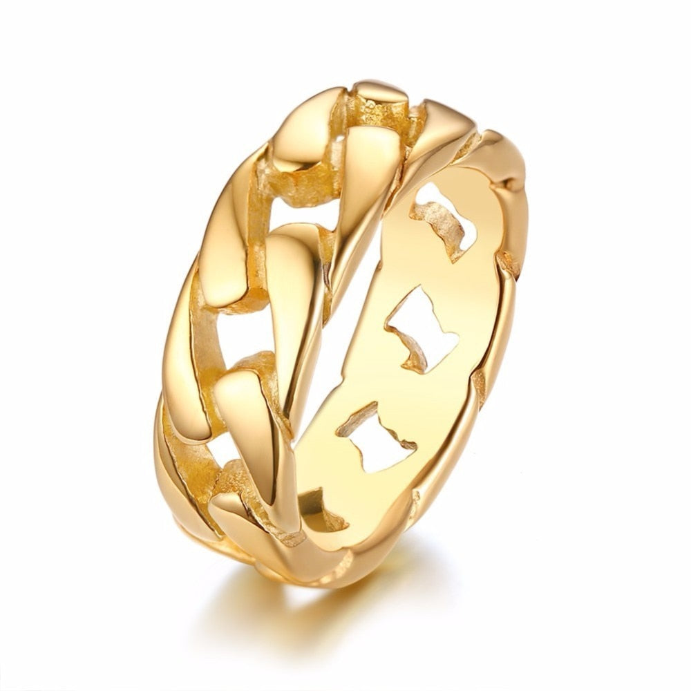 Graceful Grace: The Stylish Steel Ring Cuban link