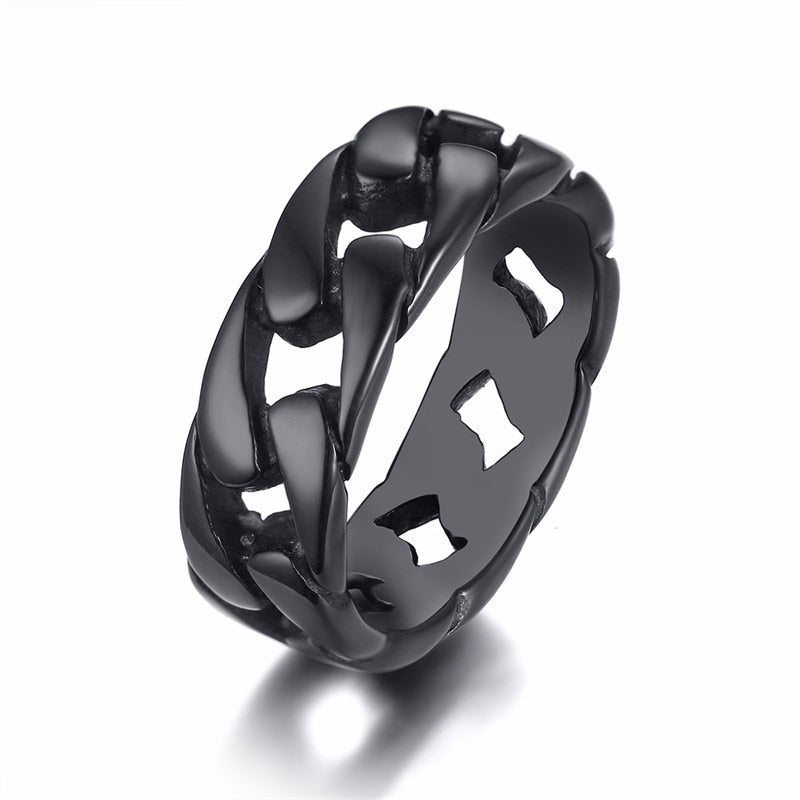 Graceful Grace: The Stylish Steel Ring Cuban link