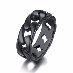 Graceful Grace: The Stylish Steel Ring Cuban link