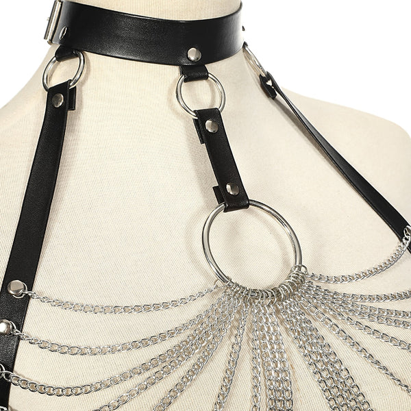 Morwenna Gothic Metal Body Harness One-piece