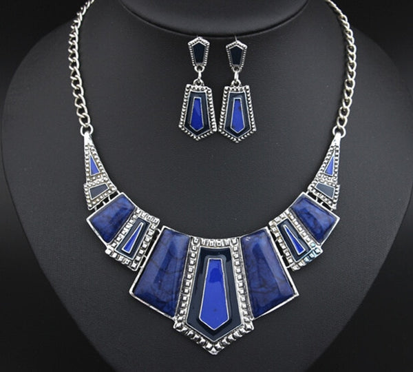 Opaline Crystal Drip Necklace & Earring Set
