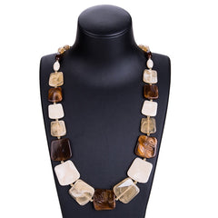 Ahmed New Maxi Statement Long Beads Necklaces Collier Fashion Spring Acrylic Geometric Pendant Collar Necklace for Women