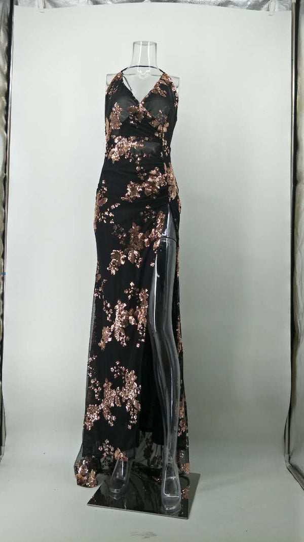 Sexy black Sequins maxi Summer dress women vintage Elegant Backless Party Dress long club Bodycon dresses sukienki vestidos 2022