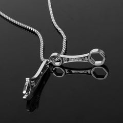 Mechanic Wrench Spanner Pendant Necklace Charm Chain