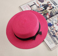 Women's Casual Straw Sun Hat with Bowknot Detail