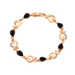 Austrian Crystal Heart Chain Bracelet