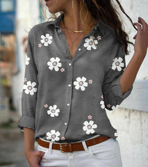 Floral Print Women Shirts And Blouses 2022 Spring Fashion Turn-down Collar Long Sleeve Office Lady Tops Plus Size Casual Blouse